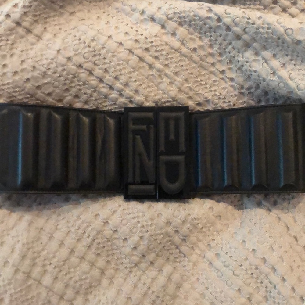 Runway Wide Leather Fendi Rebus Belt